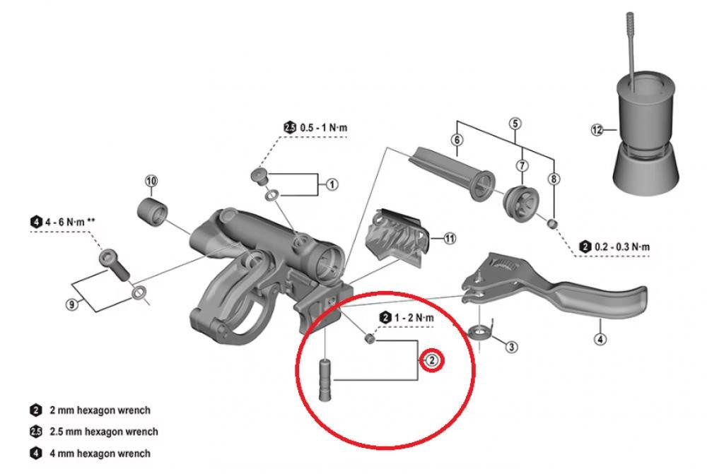 Shimano Scheibenbremse SHIMANO Hebelachse für BL-M8200, m.Befestigungsschraube general - 8200