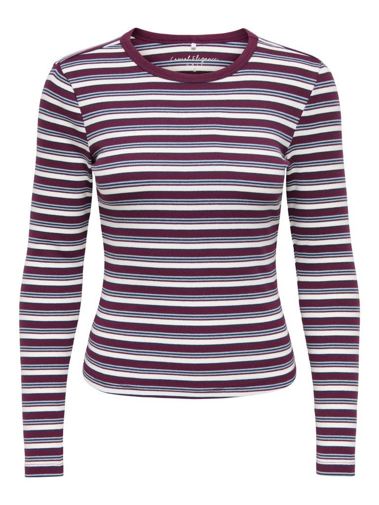 ONLY T-Shirt ONLVAL L/S O-NECK STRIPE TOP JRS