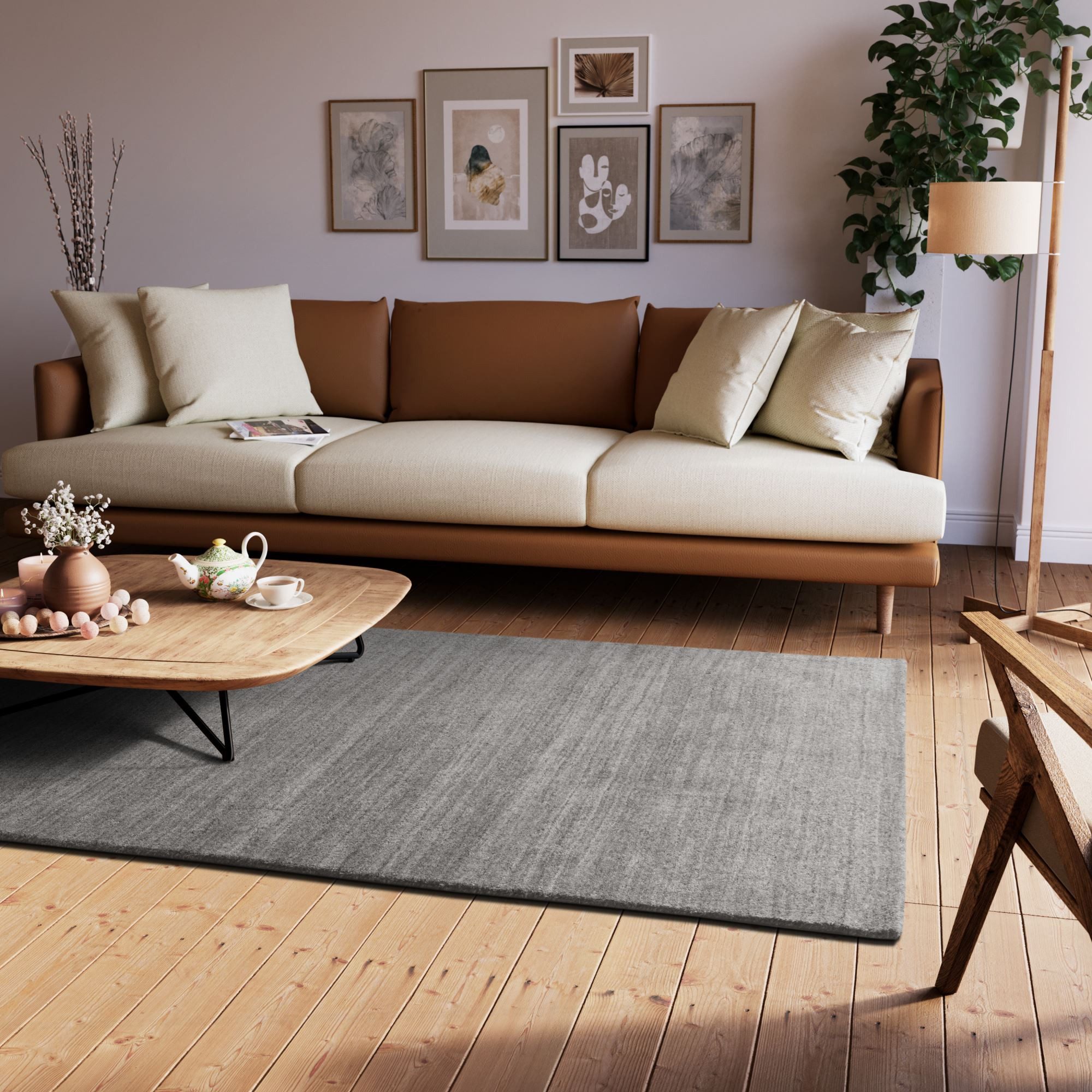 Steffensmeier Wollteppich Zaza, Rechteckig, Berber Teppich, 100 % Schurwolle