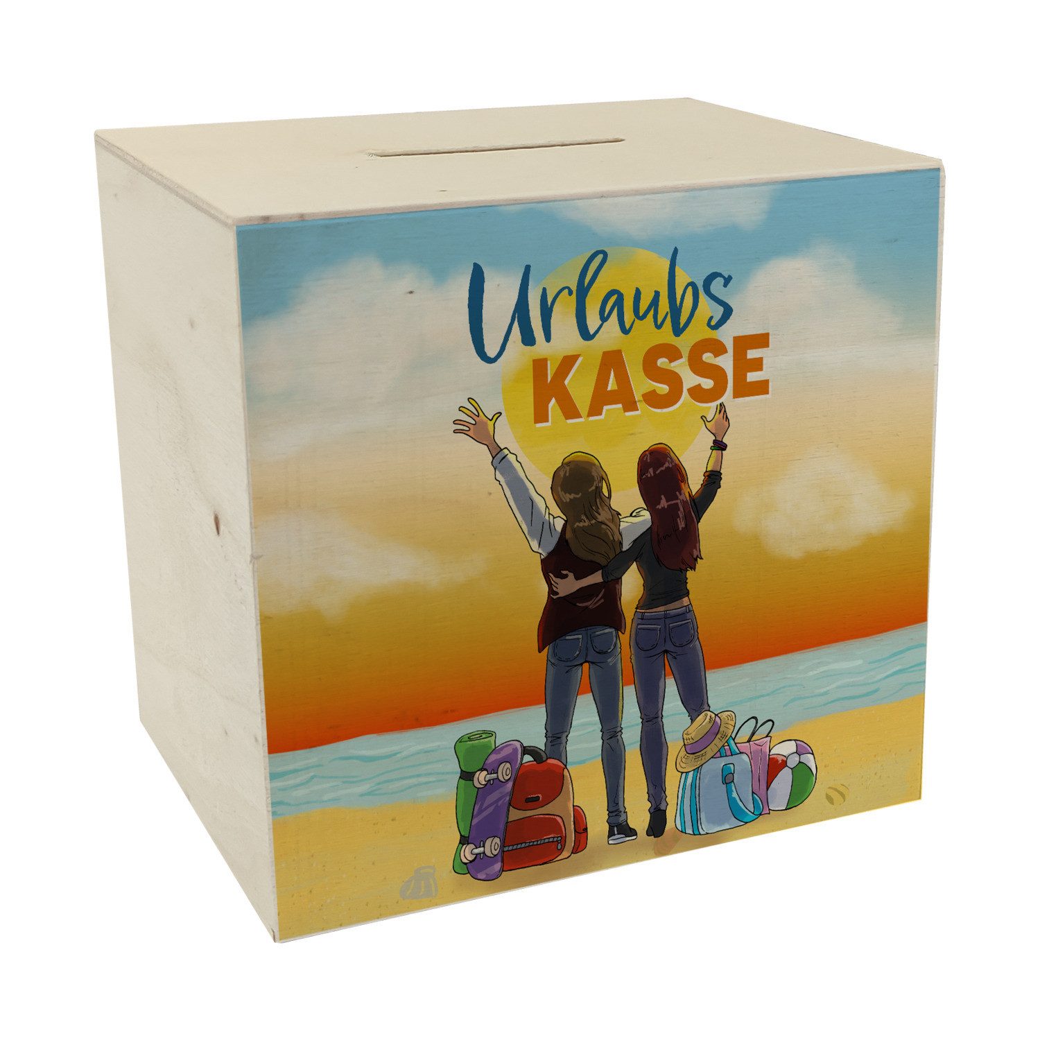 Spardose Urlaubskasse beste Freundin Spardose aus Holz