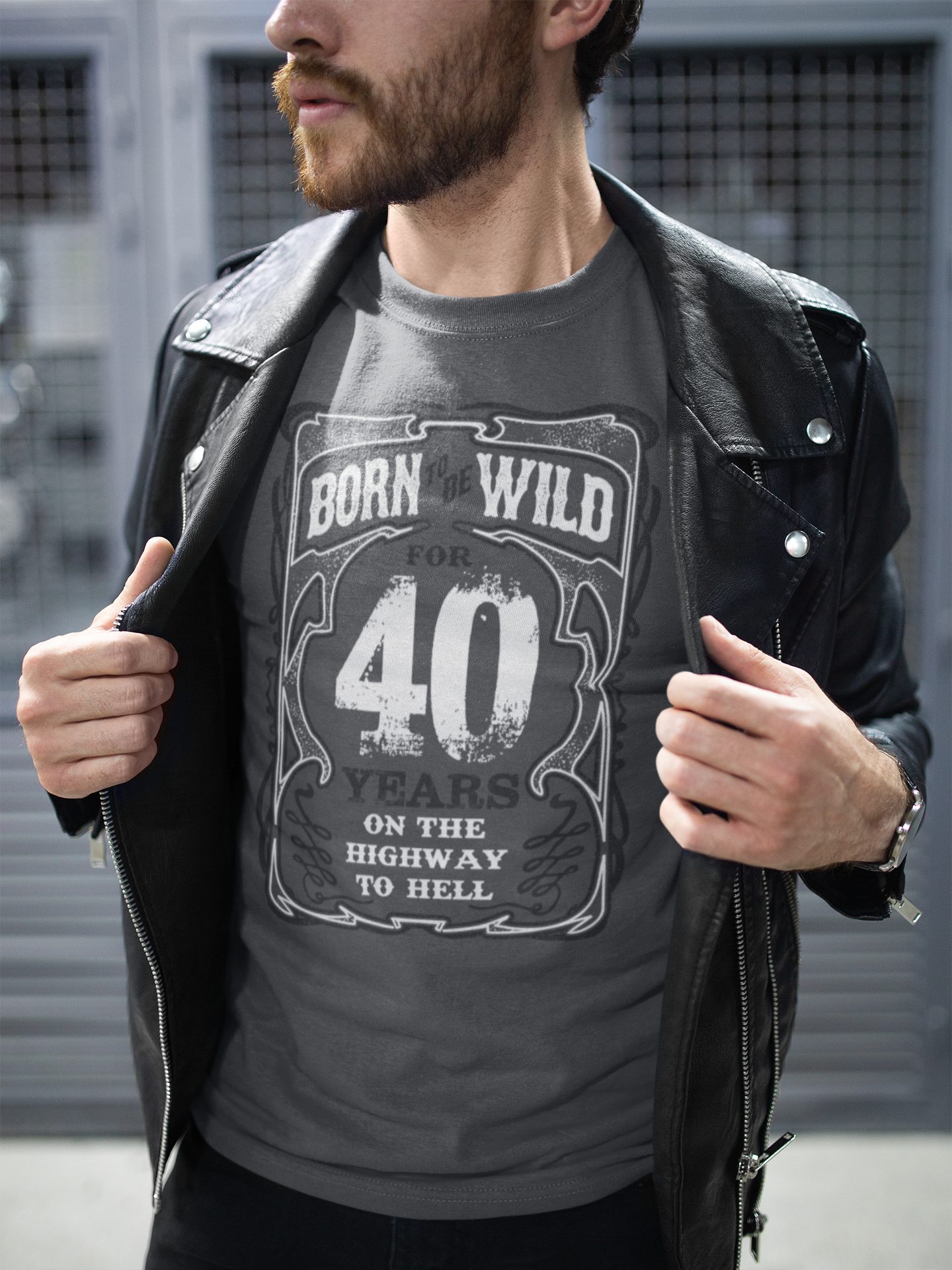 Baddery Print-Shirt Geburtstagsgeschenk für Biker - 40 Jahre: "Born to be wild 40 Jahre", hochwertiger Siebdruck, auch Übergrößen, aus Baumwolle