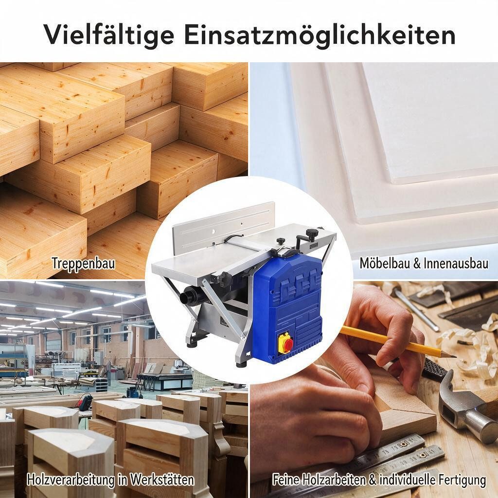 GarveeMore Elektrohobel 8 Zoll Arbeitsbreite, 8000 U/min – Geräuscharmer Elektro-Hobel