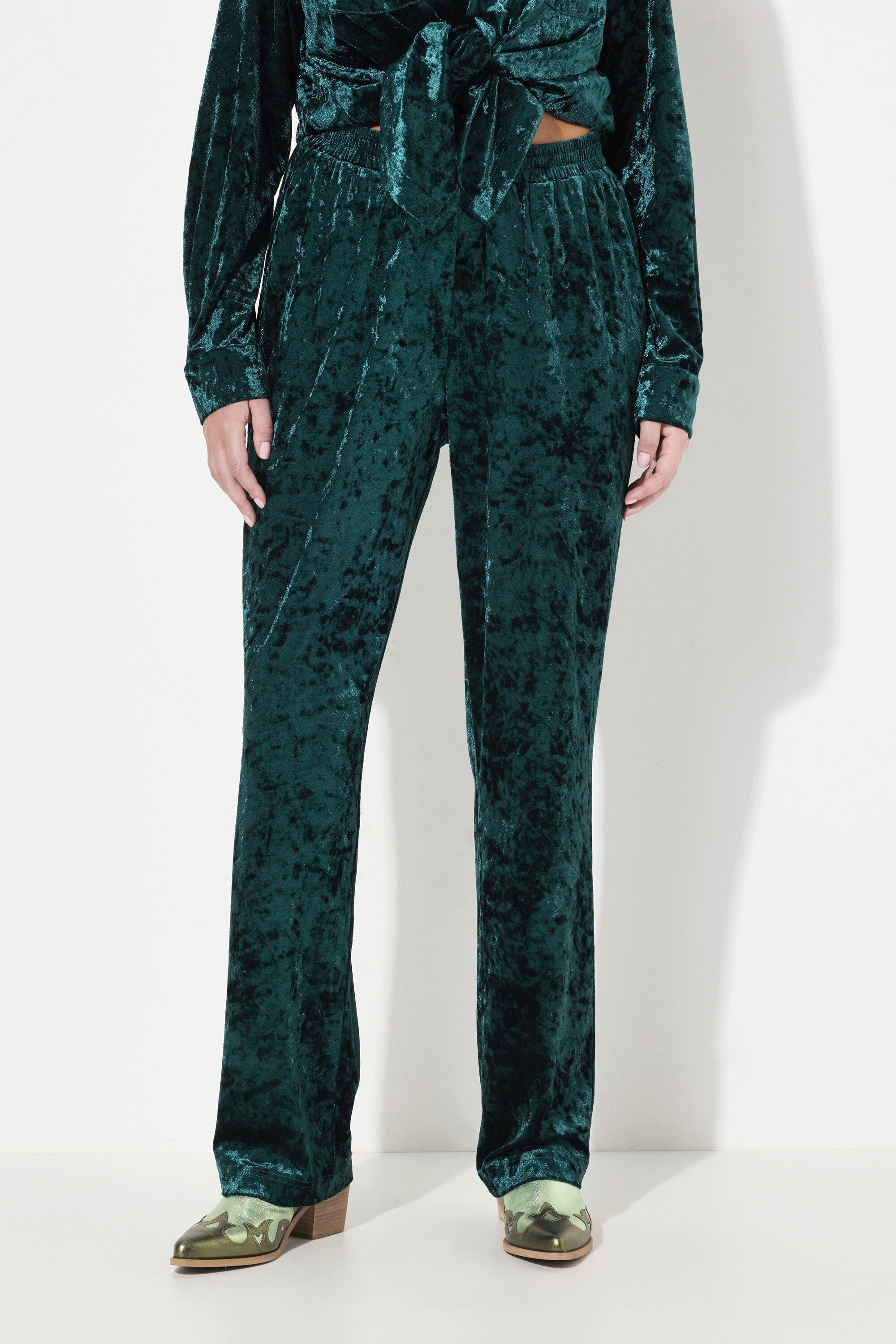 Ulla Popken Schlupfhose Samthose Ruby gerades Bein Elastikbund günstig online kaufen