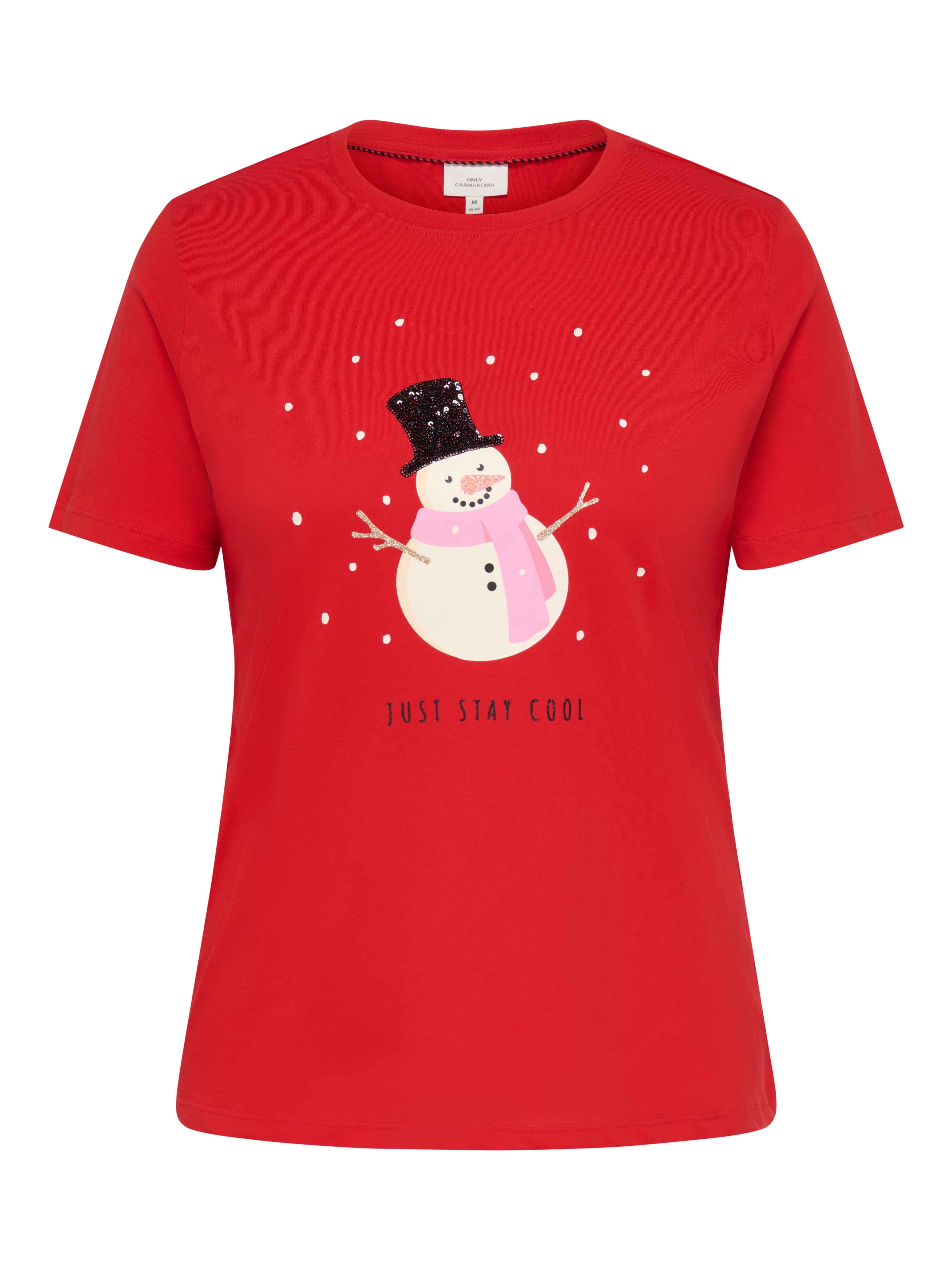 ONLY CARMAKOMA T-Shirt CARKITA REG S/S TEE XMAS JRS Baumwolle