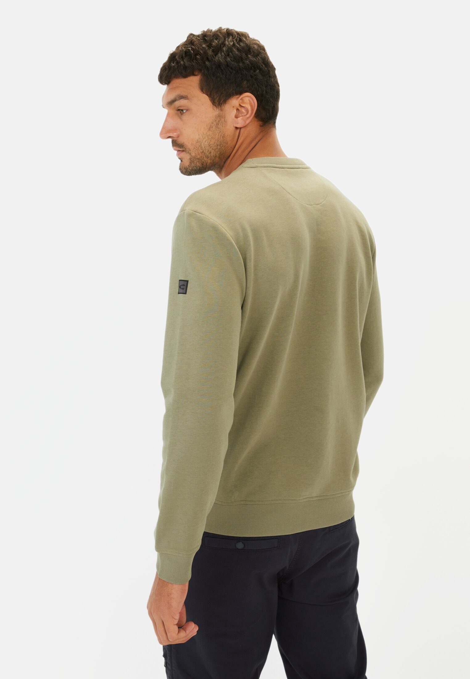 camel active Sweatshirt mit Kontrasttasche Langarm Rundhals günstig online kaufen