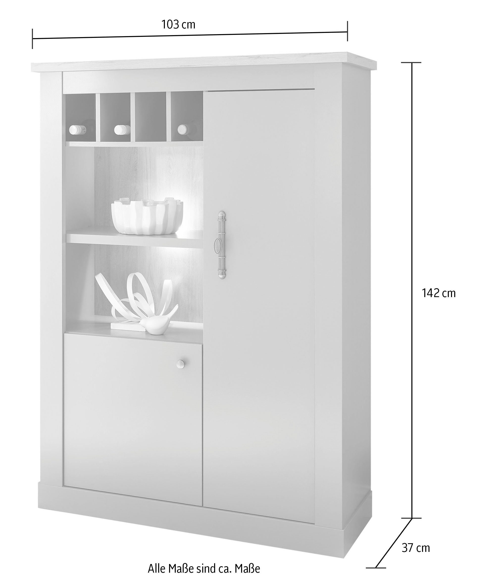 Home affaire Stauraumschrank CHAMBORD ca. 103 cm Breite