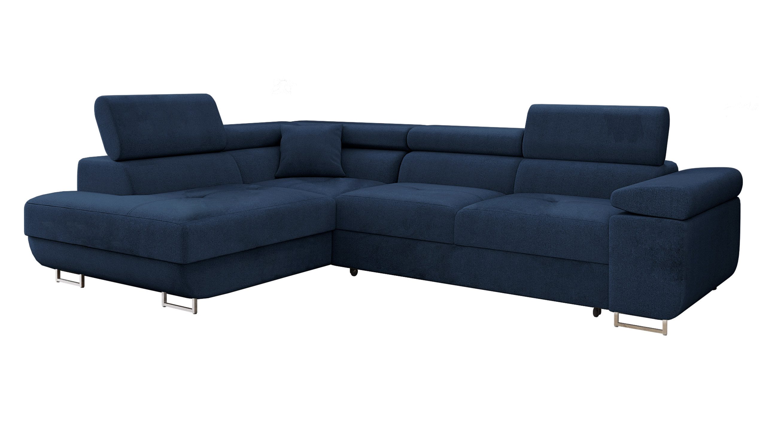 MIRJAN24 Ecksofa Torezio, mit Bettkasten und Schlaffunktion, Einstellbare Kopfstützen, 274x203x70-90 cm