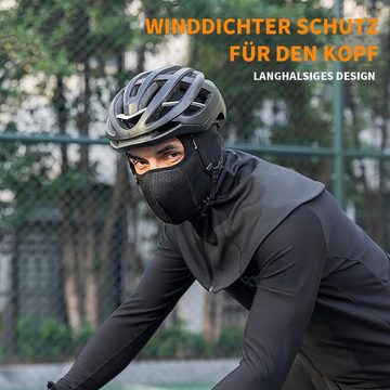 yozhiqu Sturmhaube Skimaske mit Reißverschluss, zum Skifahren geeignet, schwarz Wasserdichte Vollgesichts-Winter-Fleece-Kapuze für Herren und Damen