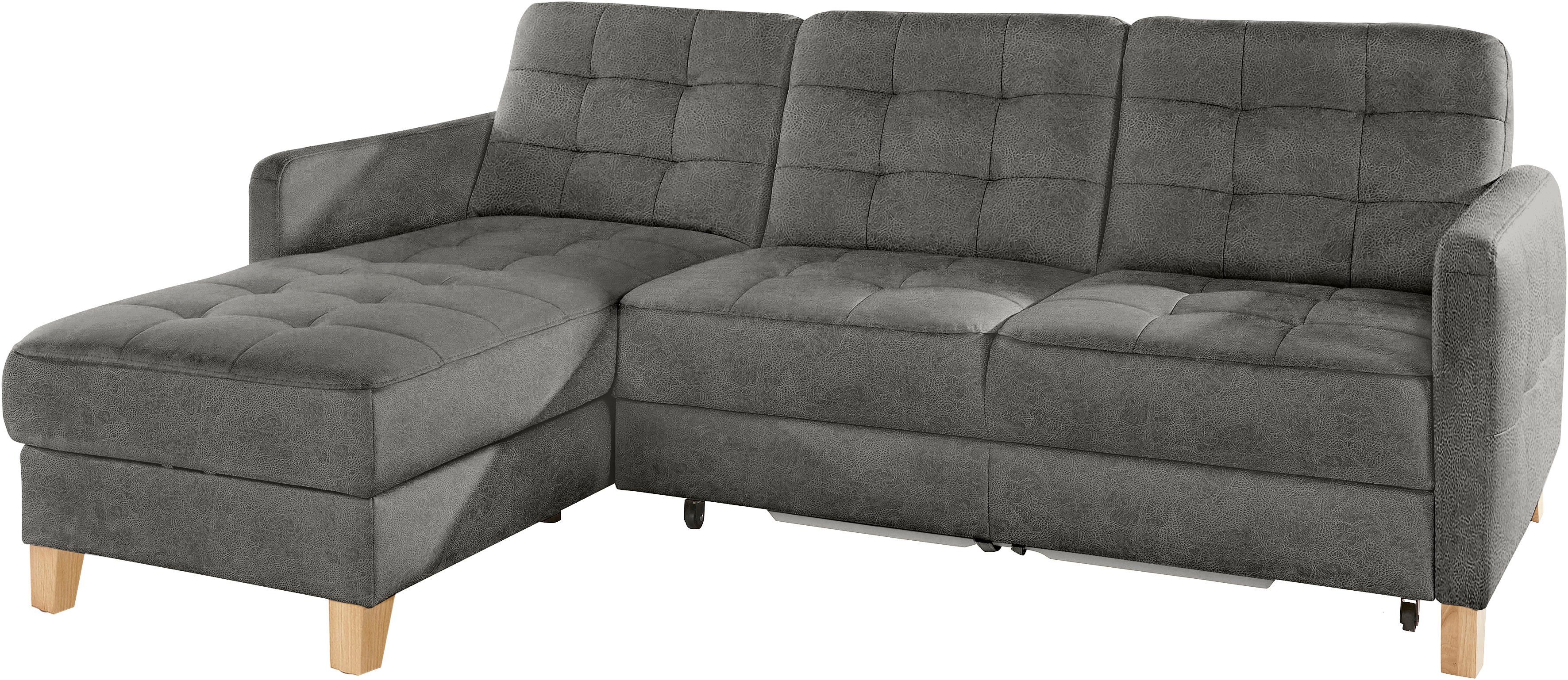 exxpo - sofa fashion Ecksofa Elio, kompakt, bequem & zeitloses Design, Breite 217cm, L-Form, wahlweise mit Bettfunktion