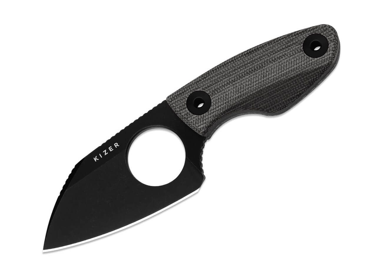 Kizer Universalmesser Kizer Nightjar AUS-10, Black Norplex, UltreX Micarta PVD, Kydexscheide, (1 St), Scheide inklusive