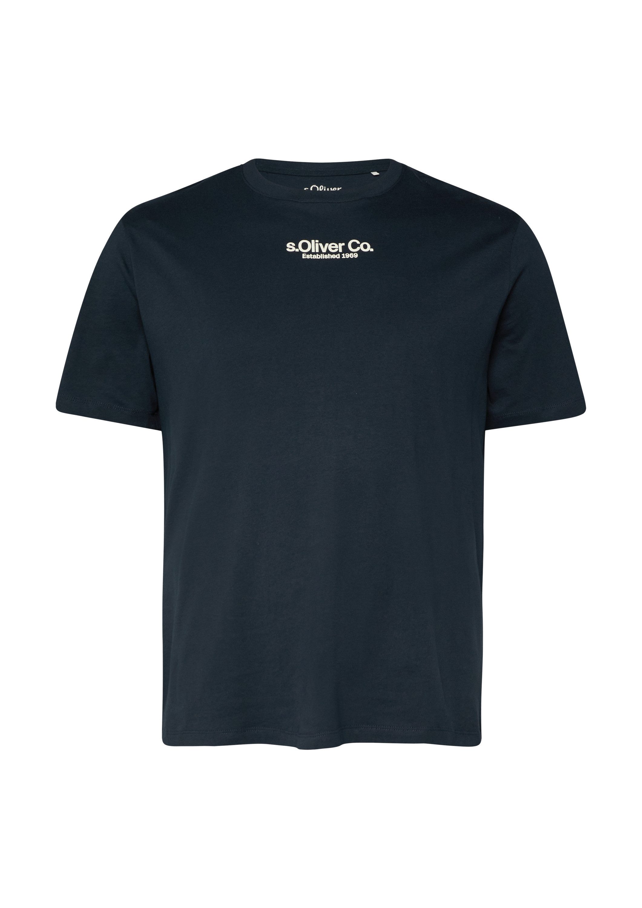 s.Oliver Kurzarmshirt T-Shirt T-Shirt mit Crew Neck und Logoprint