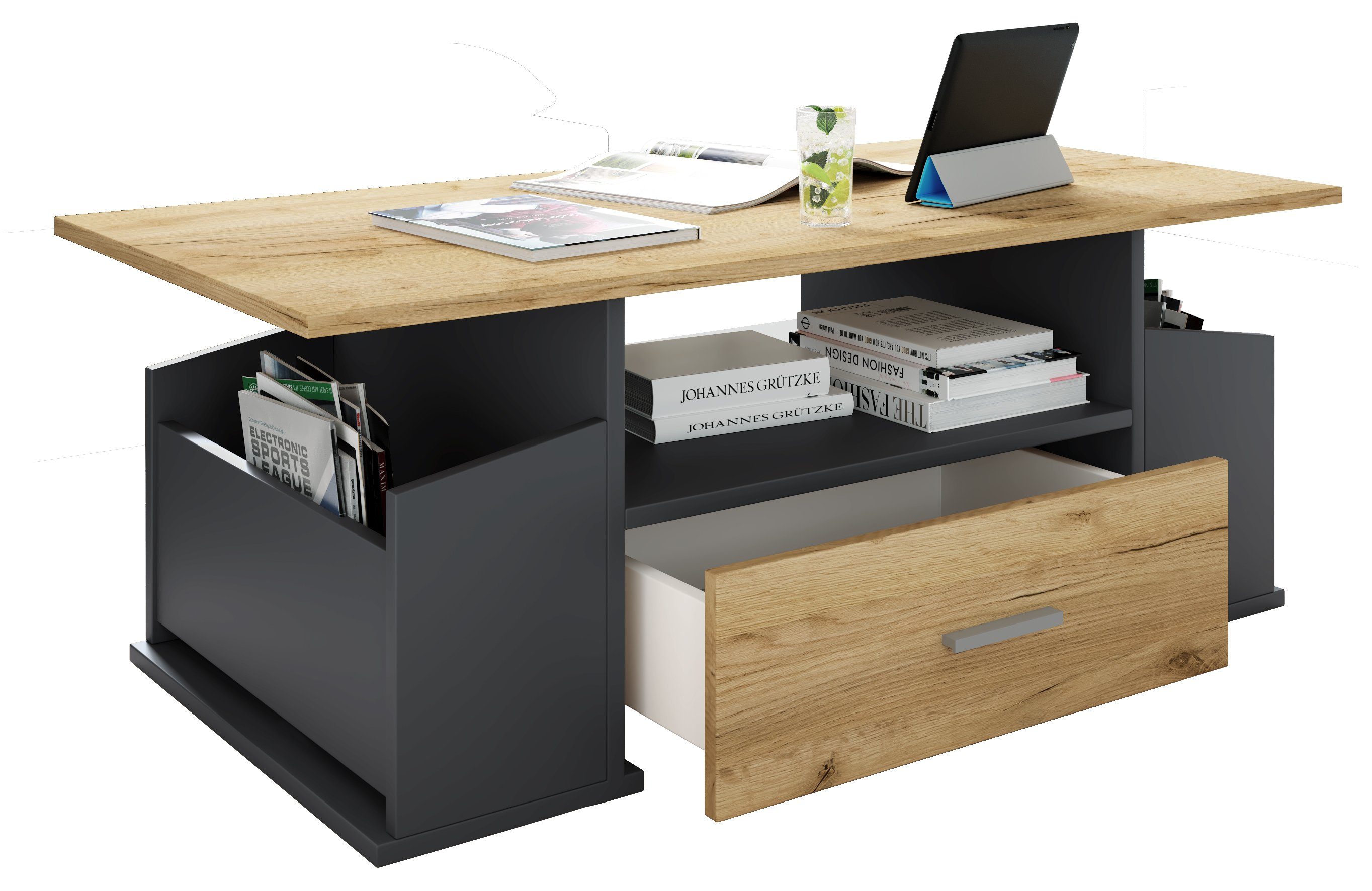 VCM Couchtisch Holz Sofatisch Couchtisch Schublade Junata günstig online kaufen