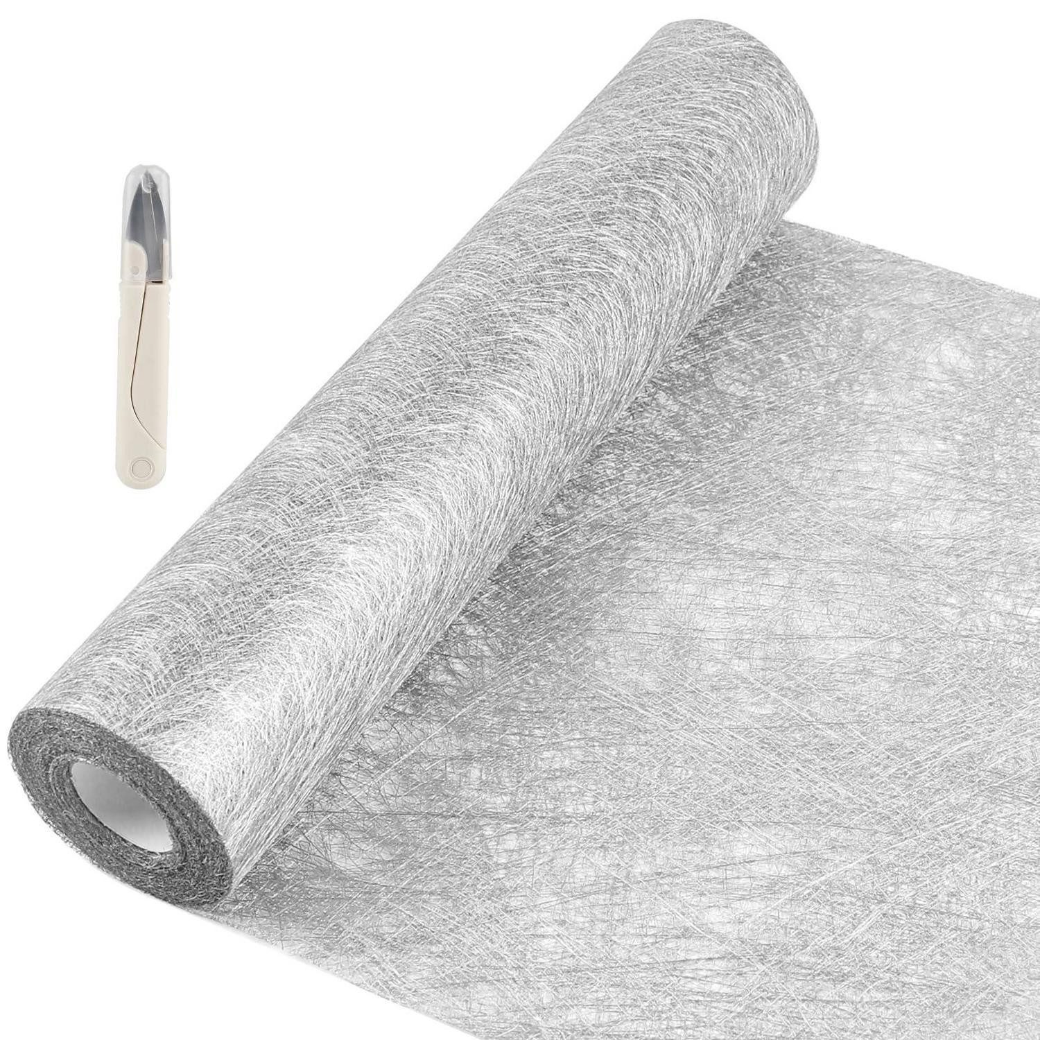 LuxusKollektion Tischläufer Tischläufer Vlies Silber 30cmx20M