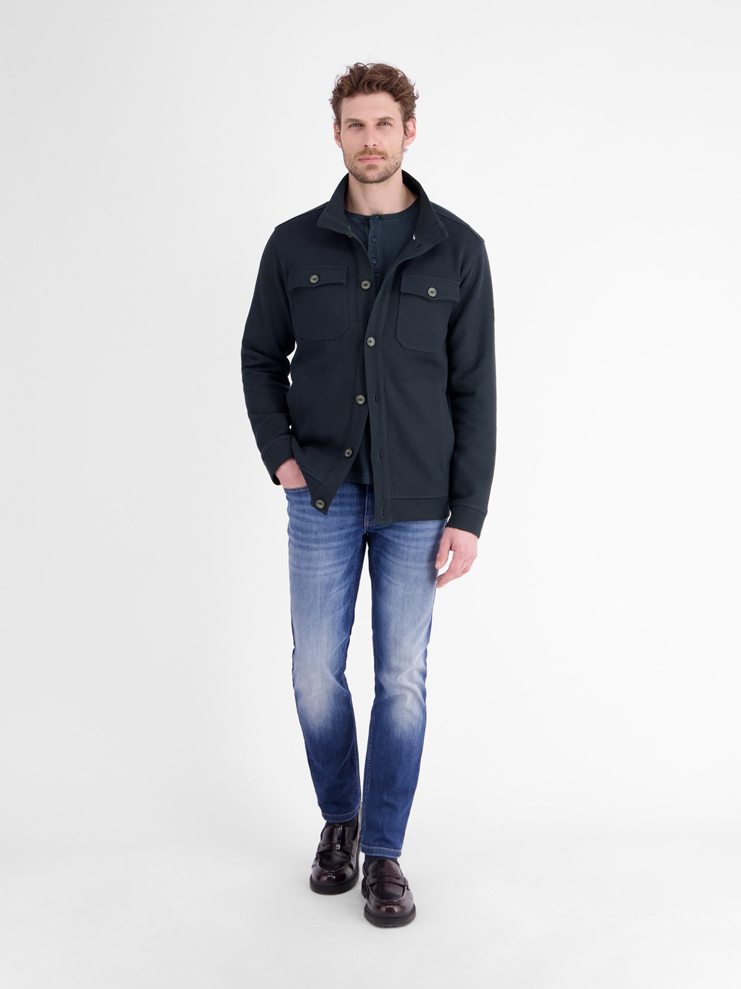 LERROS Kurzjacke Maskulines Overshirt aus bequemem Baumwollmischgewebe – Bild 4 von 5