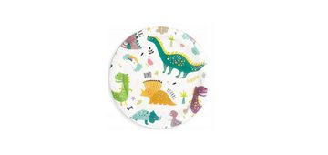 Festivalartikel Einweggeschirr-Set 22-teiliges Dinosaurier-Set: Teller, Becher, Servietten, Dekoration, papier