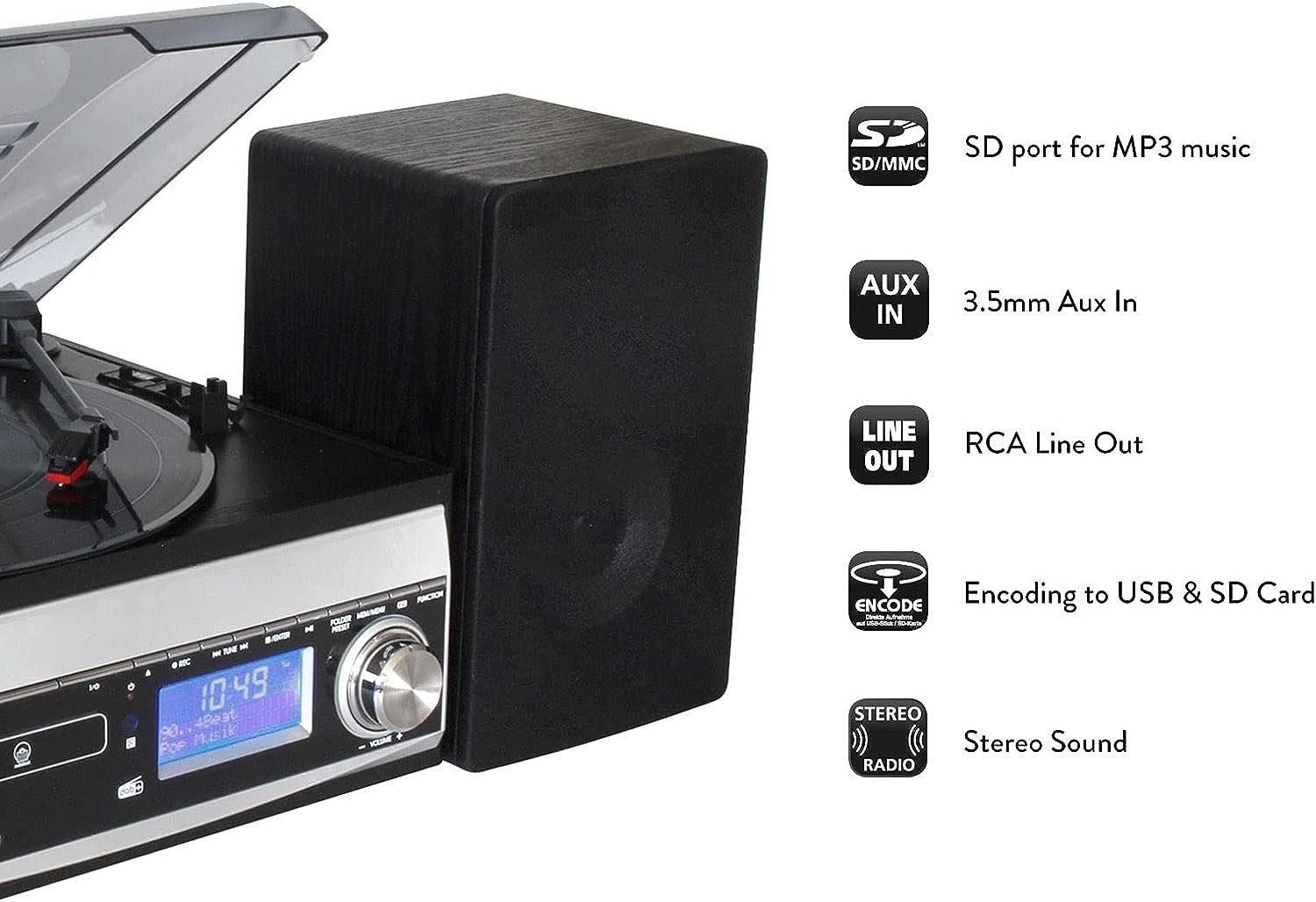 Soundmaster MCD1820SW DAB FM Music CD Player USB Centre Encoding Stereoanlage Record SD