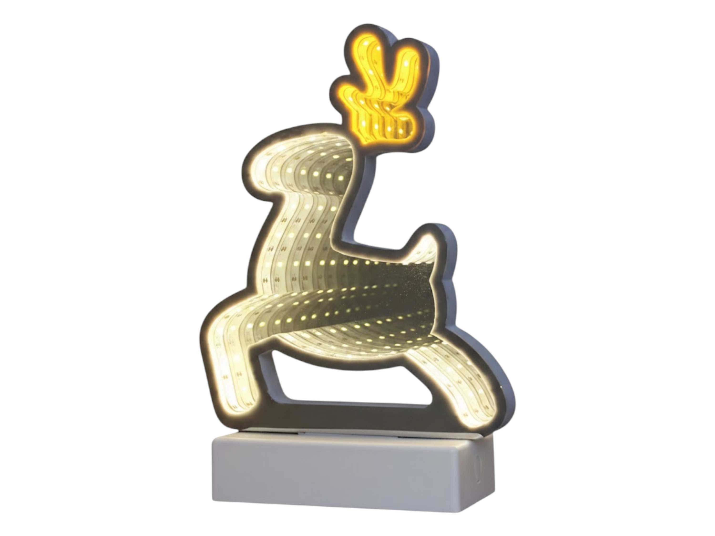 F-H-S International LED-Dekofigur, Rentier Infinity Effekt USB-Kabel Timer