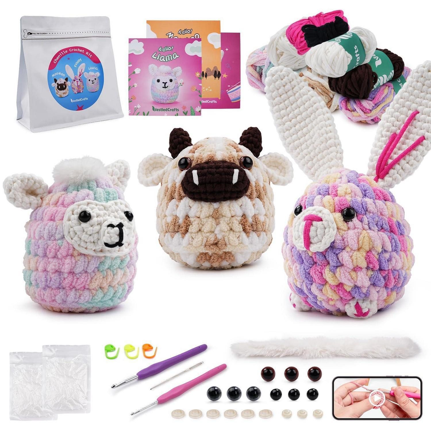 LuxusKollektion Kreativset Häkel Starter Kit Anfänger Komplettset DIY