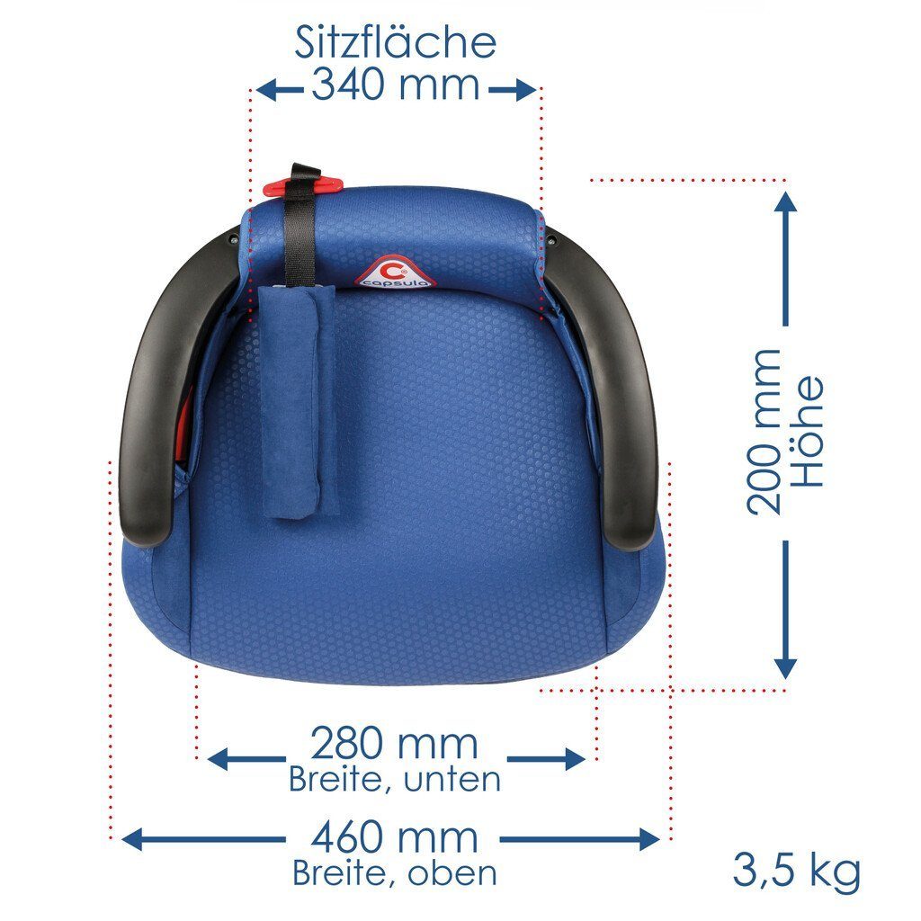 capsula® Autokindersitz Kindersitzerhöhung Isofix blau Sitzerhöhung (15-36kg) Gurtführung 