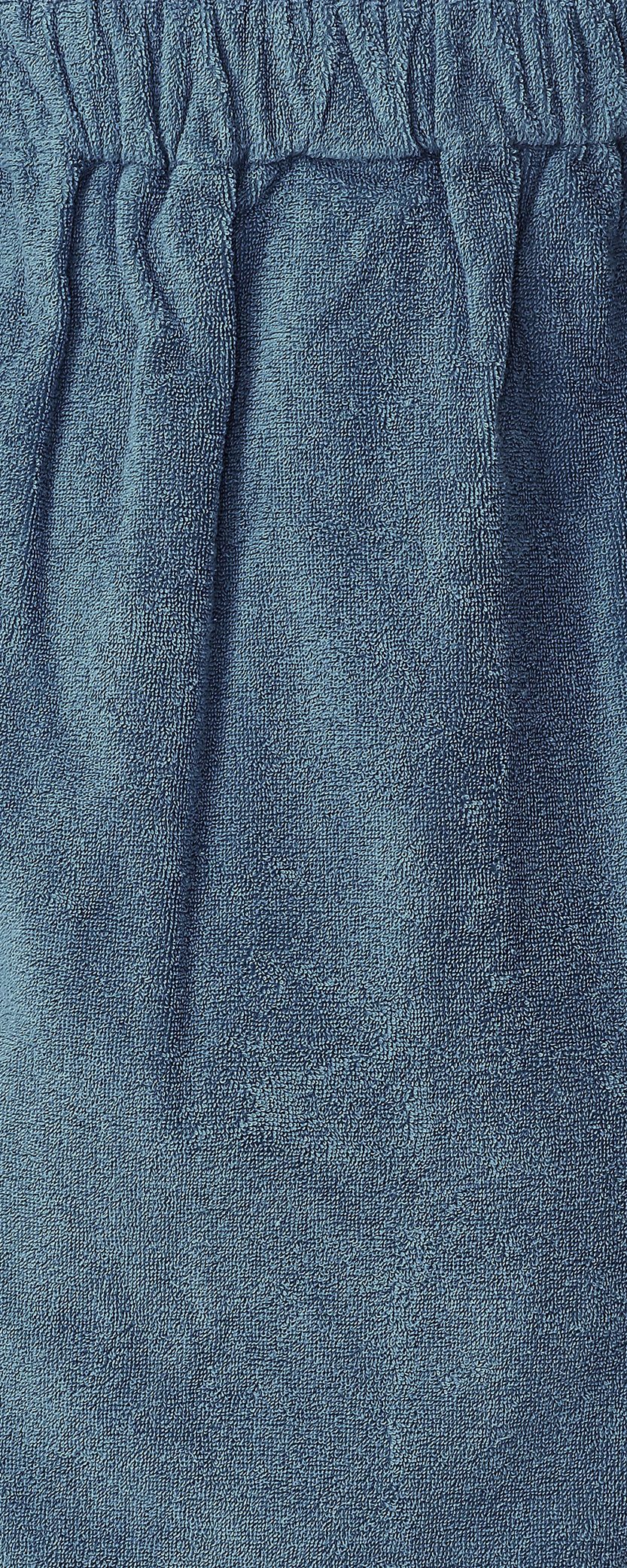 und Klettverschluss, Baumwolle, 100% BIO-Baumwolle Blaugrau Saunakilt, knielang, 100% Gummizug mit Kilt Arus