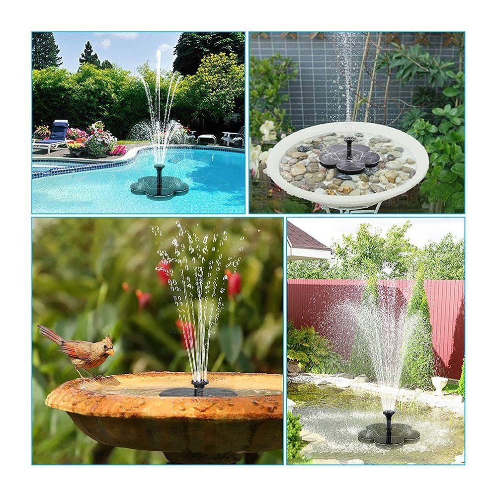 TUABUR Gartenbrunnen tlg) Einkristall Solarpanel, Pool Solar (1 mit Pumpe