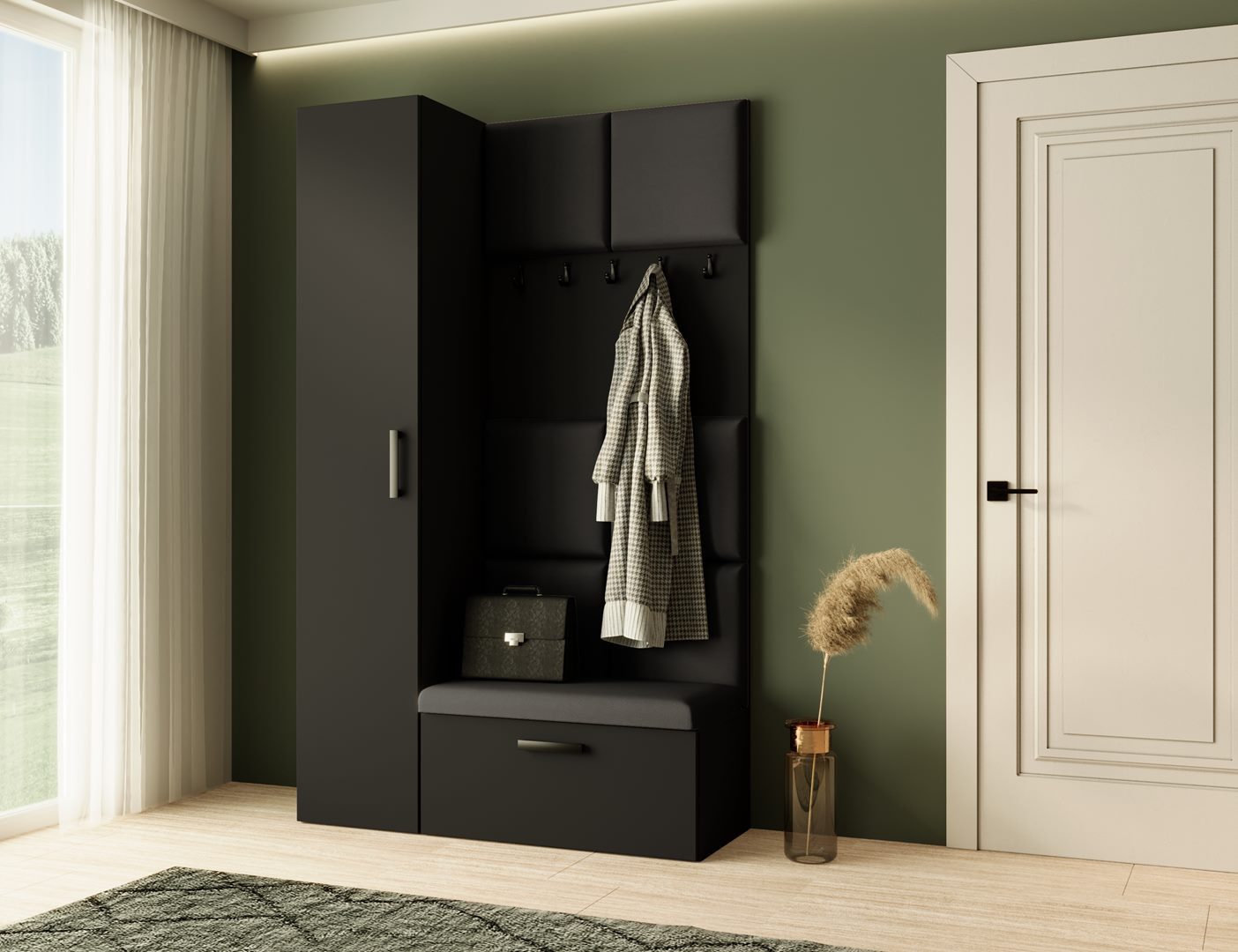 Beautysofa Garderobenschrank mit schmalem eintürigen Kleiderschrank mit Kle günstig online kaufen