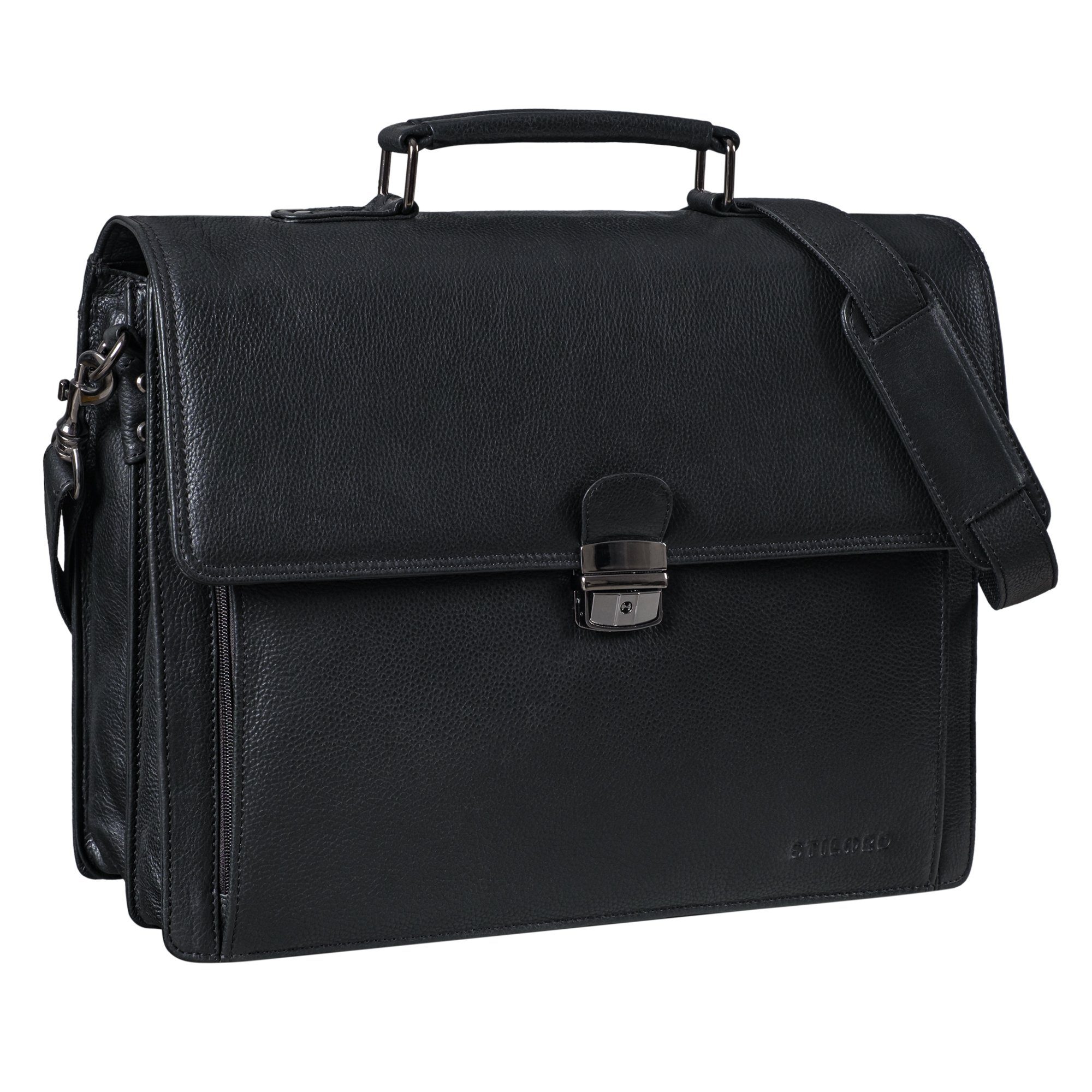 STILORD Laptoptasche "Stanley" Aktentasche Herren Leder mit Schloss für Laptop bis 17 Zoll