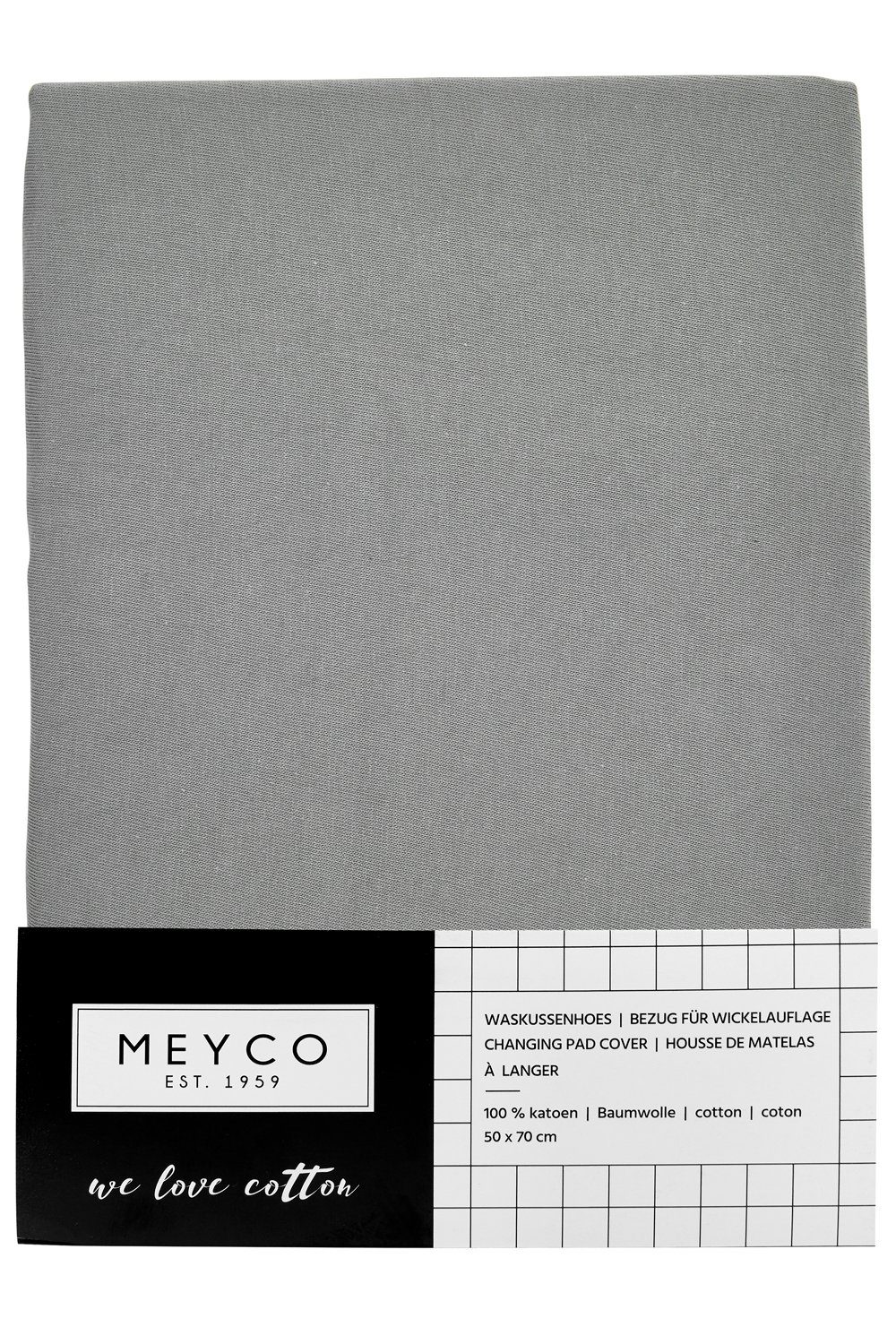 Meyco Baby (1-tlg), Grey 50x70cm Wickelauflagenbezug Uni