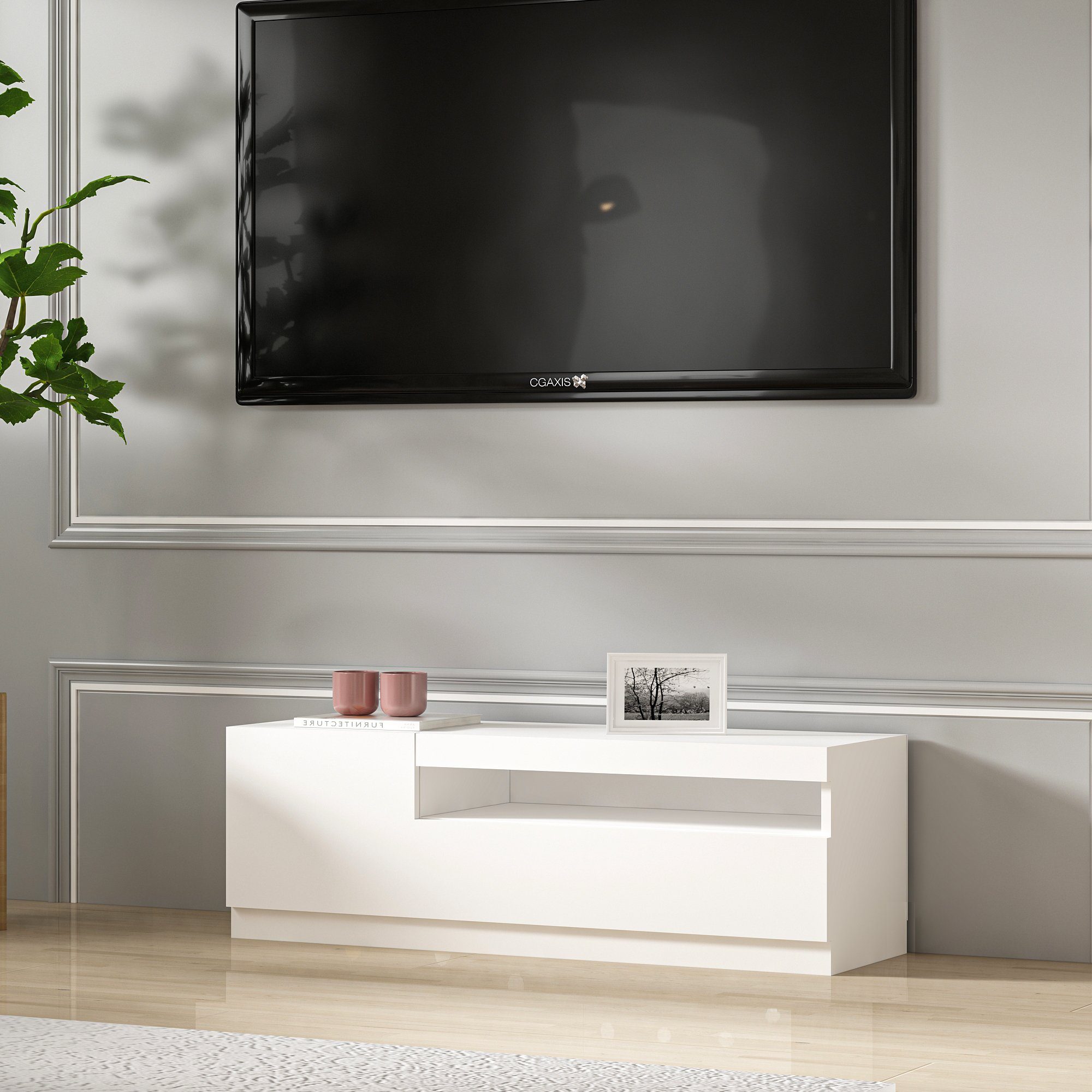 moebel17 TV-Regal TV Lowboard Weiß mit günstig online kaufen