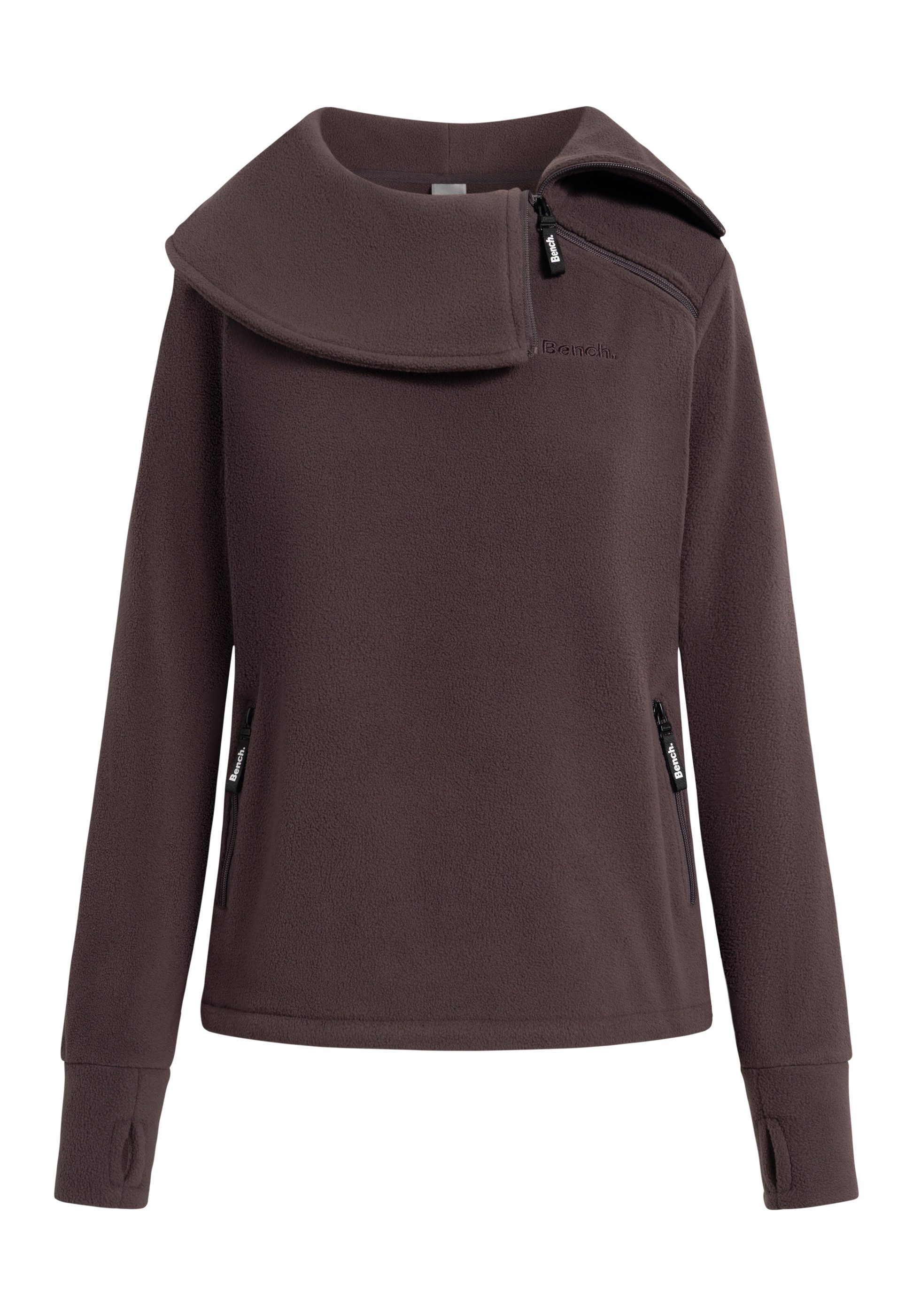 Bench. Fleecepullover APRILLE warmes, tailliertes Fleeceshirt mit Troyerkragen und Seitentaschen