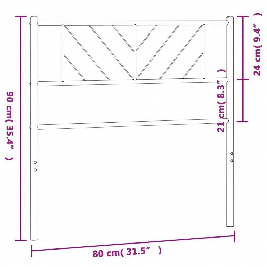 75 (1 Metall vidaXL Kopfteil cm, Weiß Kopfteil St)