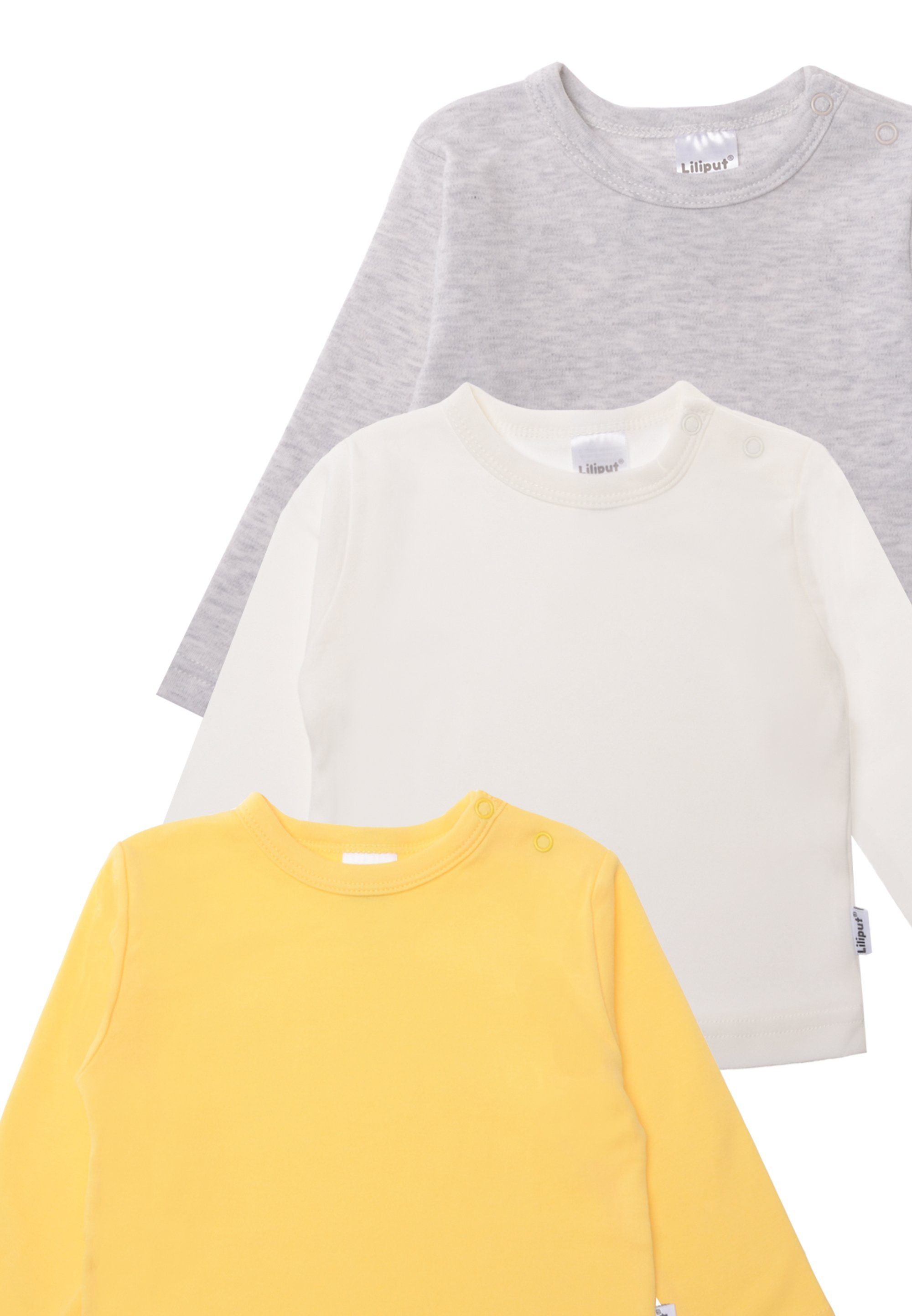 Schulterbereich Druckknöpfen Mit im Liliput T-Shirt (3-tlg)