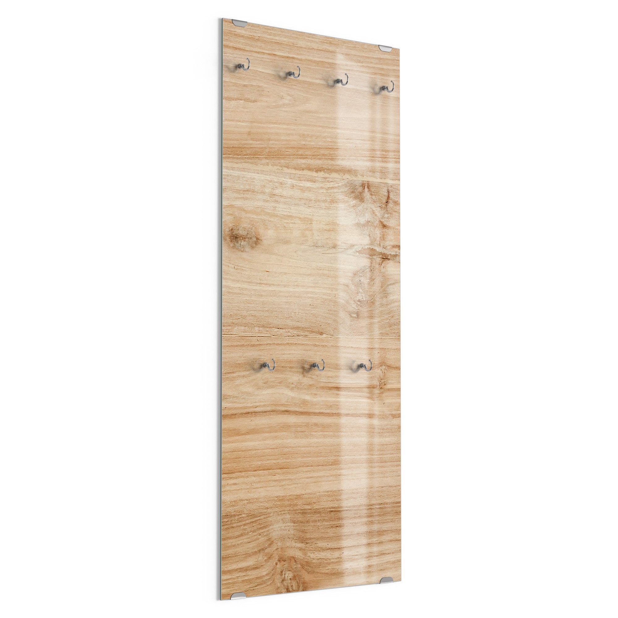 DEQORI Kleiderhaken 'Holzstruktur detailliert', Glas Garderobe hängend Flur Jackenhalter modern Wandgarderobe Haken