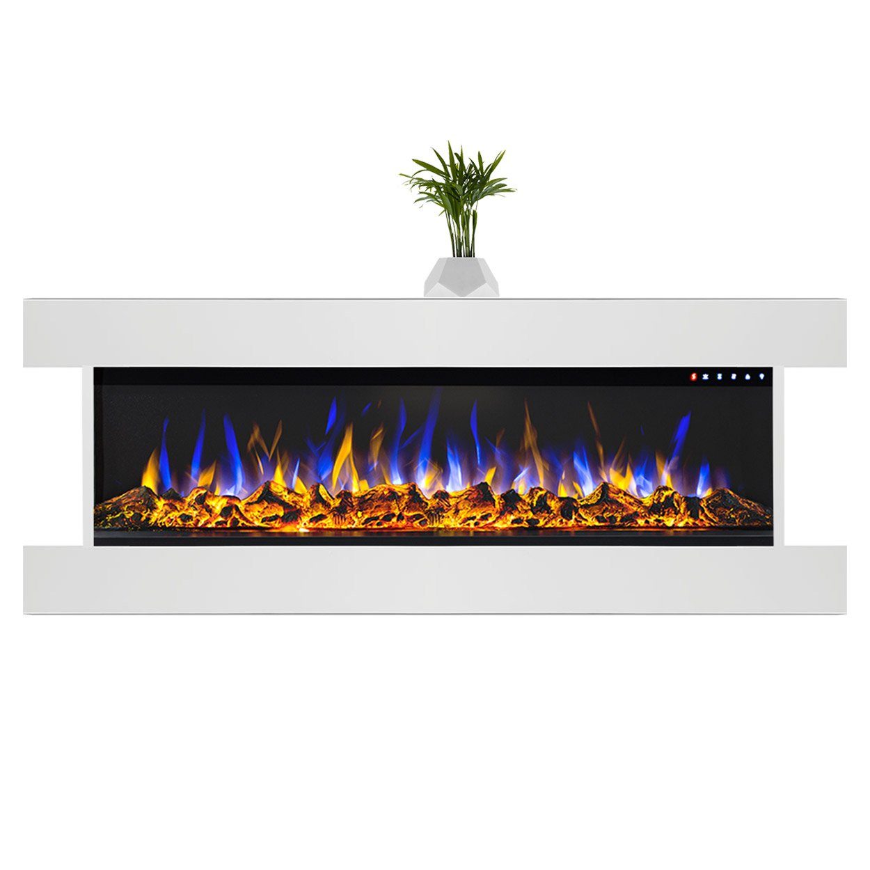 GLOW FIRE Elektrokamin Insert Clear, mit Heizfunktion bis 1600W, Fernbedienung & Abschaltautomatik