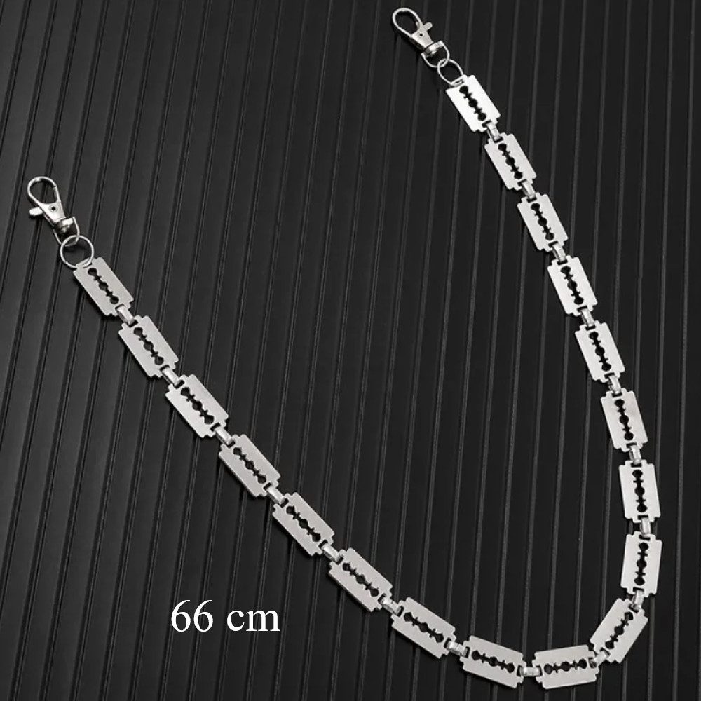 Ware aus aller Welt Hosenkette Einreihig mit Rasierklingen Design Karabiner Geldbörsen Biker Kette, (1-tlg)
