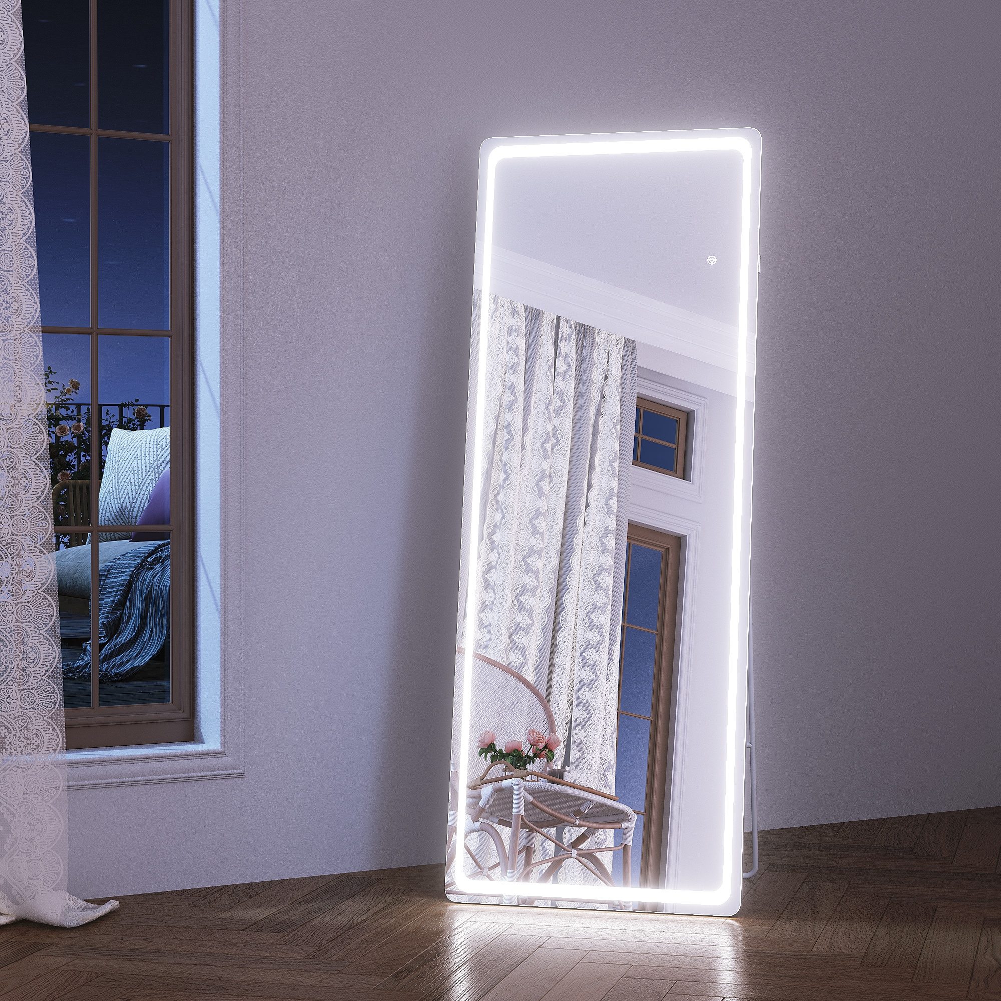 Wandspiegel Ganzkörperspiegel mit LED Beleuchtung,BxH:600x1600mm, in 3 Farben