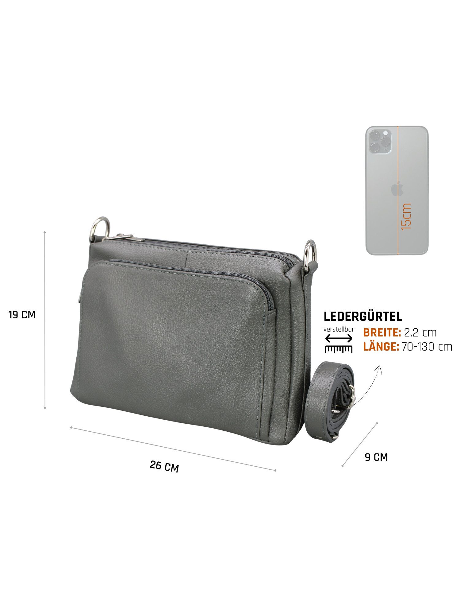 Adel Bags Schultertasche BECKY Umhängetasche für Damen, Schultertasche aus Echtleder (Einzelstück, verstellbarer Lederriemen), Handarbeit aus Italien