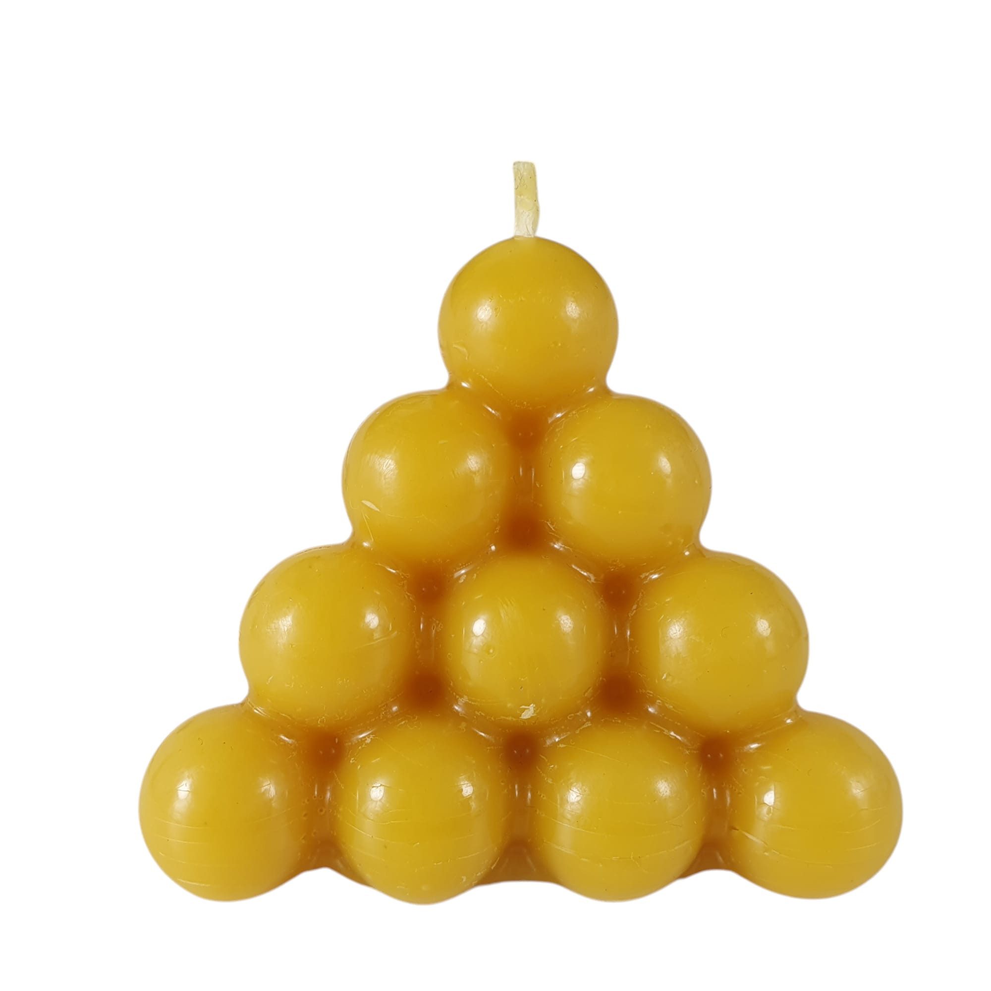 Aspinaworld Formkerze Bienenwachskerze - Bubbles als Pyramide 6 cm cm - Honigkerze