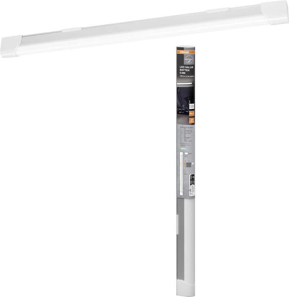 Osram Lichtleiste Osram LED Lichtleiste Value Batten 60 cm 10 Watt, Inkl. Leuchtmittel, Nicht dimmbar ohne Bewegungsmelder