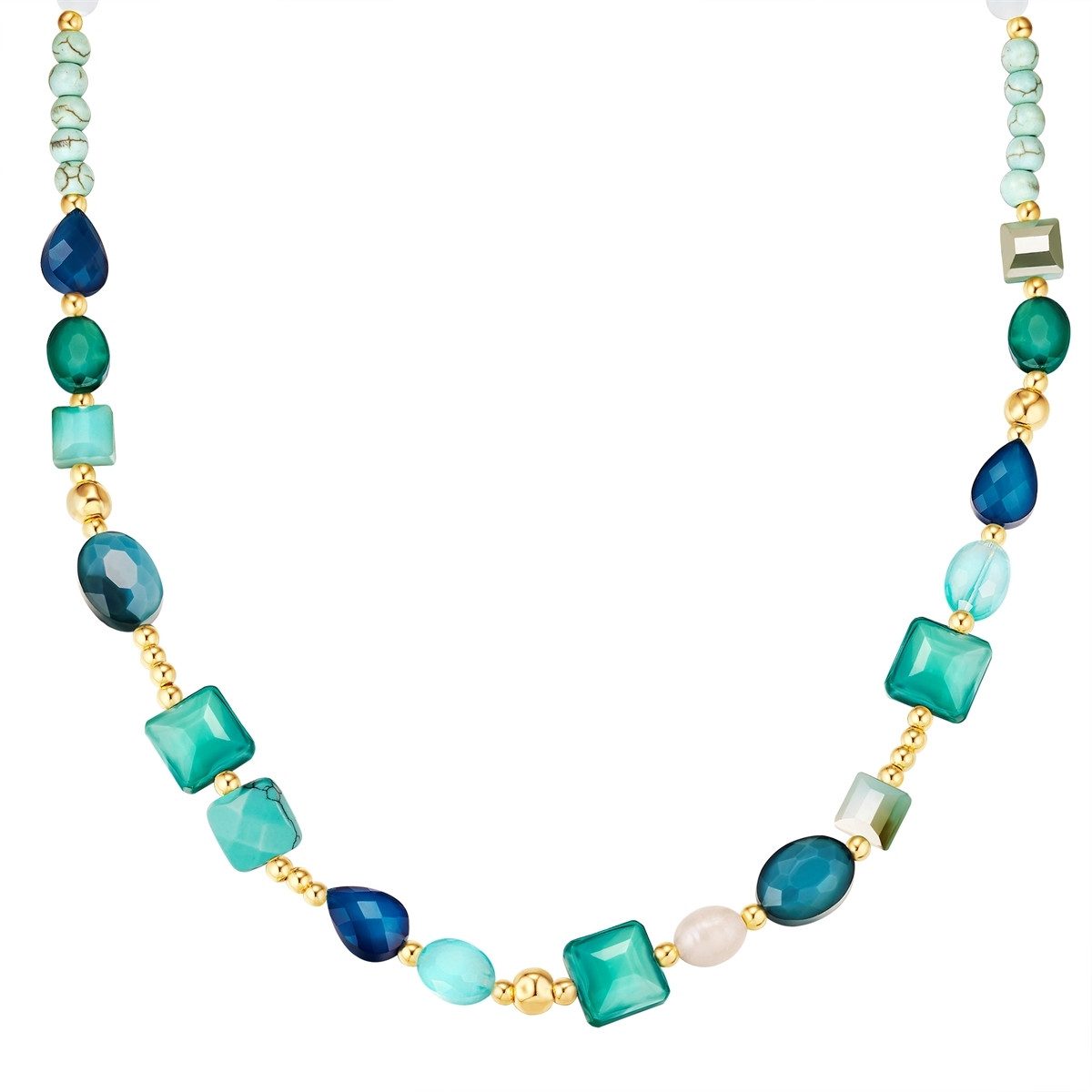 Lulu & Jane Collier gelbgold, mit Süßwasser-Zuchtperle und Glas günstig online kaufen