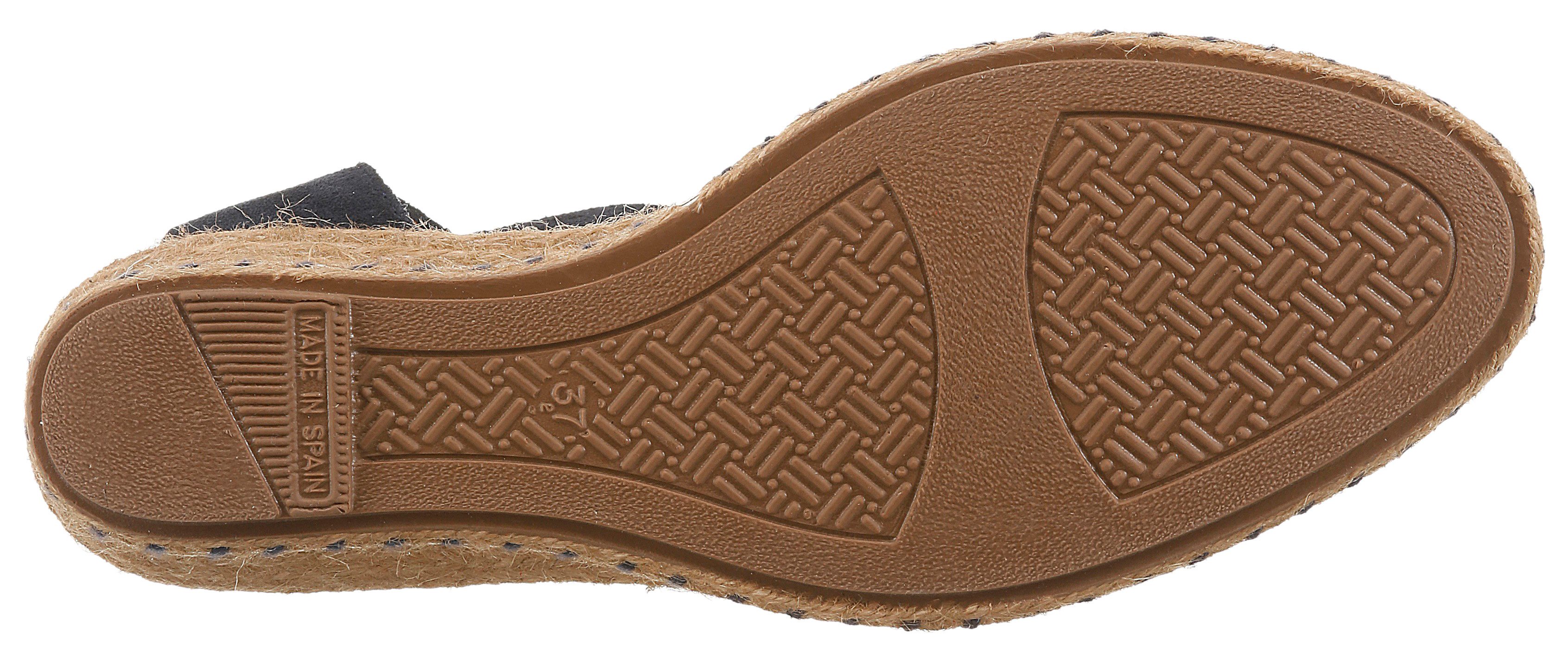 VERBENAS Slingpumps Keilsandalette, Sommerschuh, Urlaubsschuh mit Bastbesatz