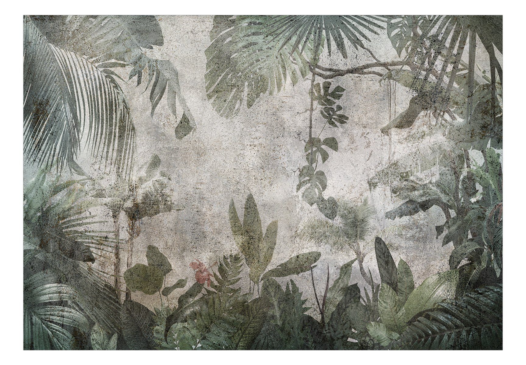 KUNSTLOFT the m, halb-matt, Fog Forest Rain Tapete 1x0.7 Vliestapete Design in lichtbeständige