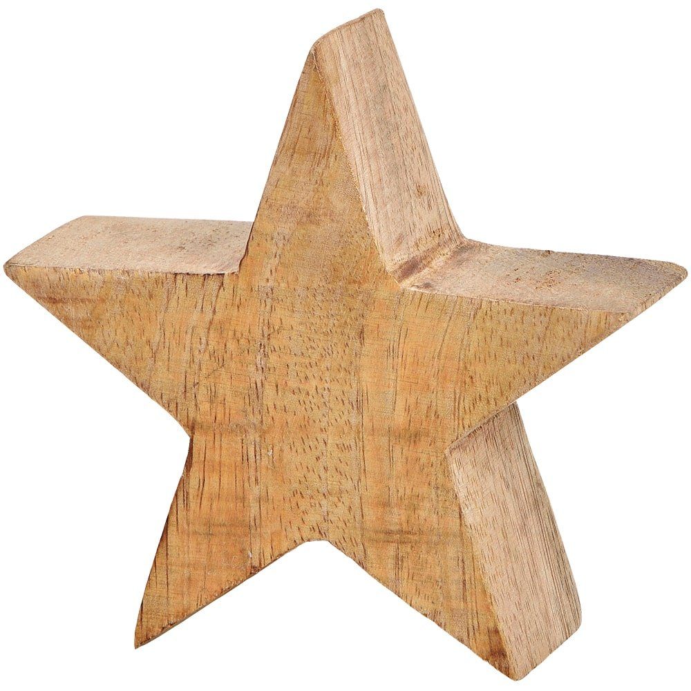 matches21 HOME & HOBBY Dekofigur Stern Figur Mangoholz Dekofigur St) 10 natur cm (1 Holz Holzstern