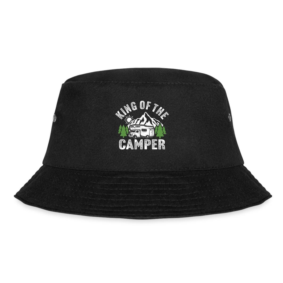 Spreadshirt Sonnenhut King Of The Camper, Camping Fischerhut (1-St)