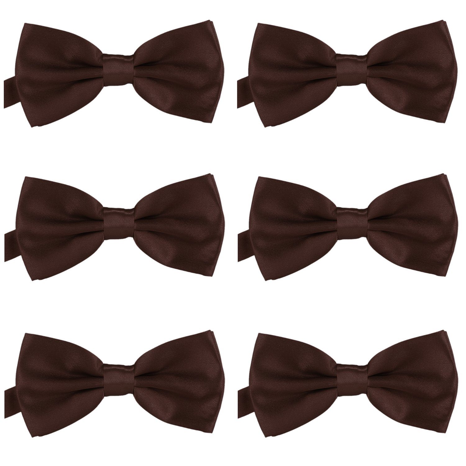 DonDon Fliege 6er Set DonDon Herren Fliege 12 x 6 cm (Packung, 6-St., 6x Herrenfliege) bereits gebunden, verstellbar, Seidenlook, 6er-Set