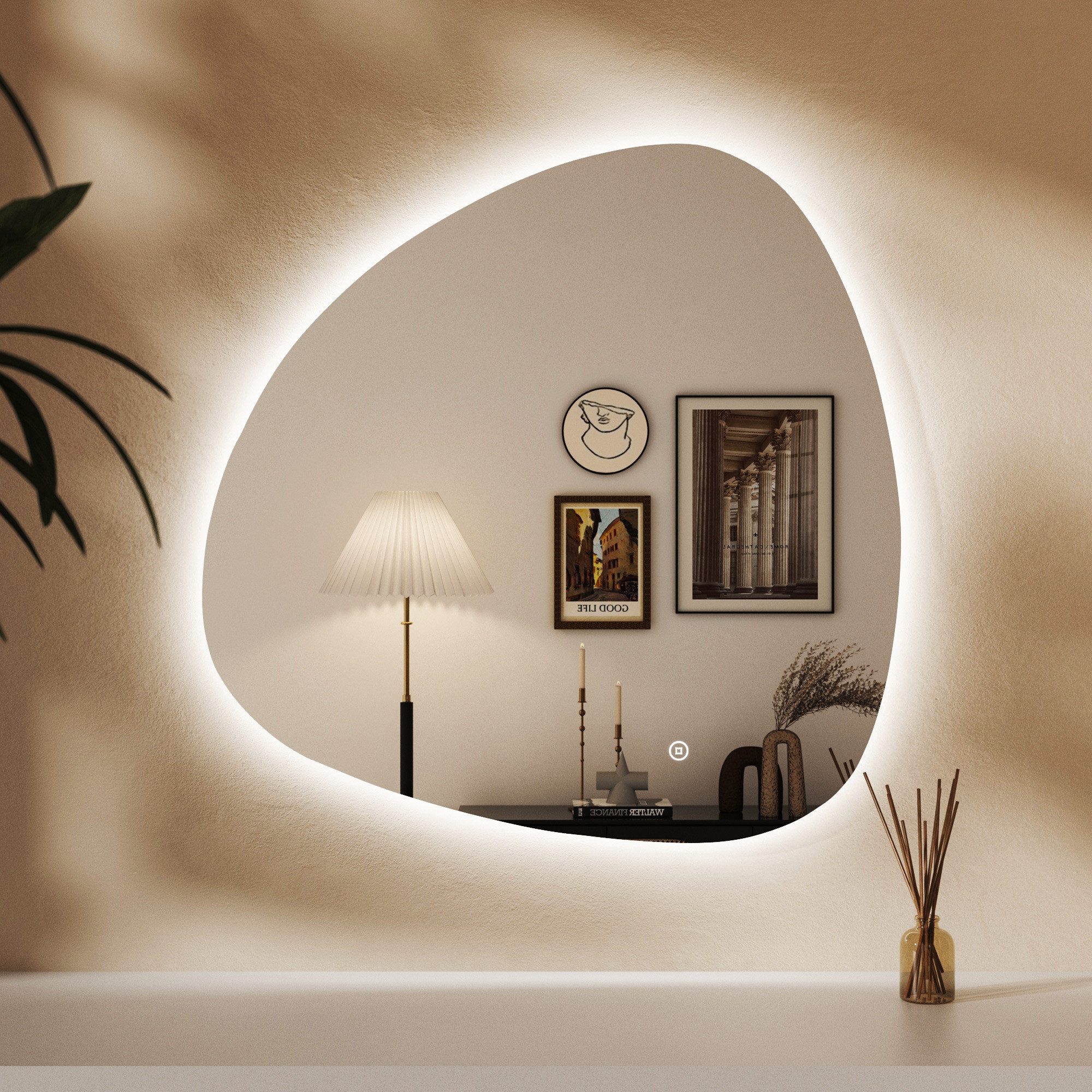 WDWRITTI Dekospiegel Wandspiegel mit Beleuchtung LED Schminkspiegel Kosmeti günstig online kaufen