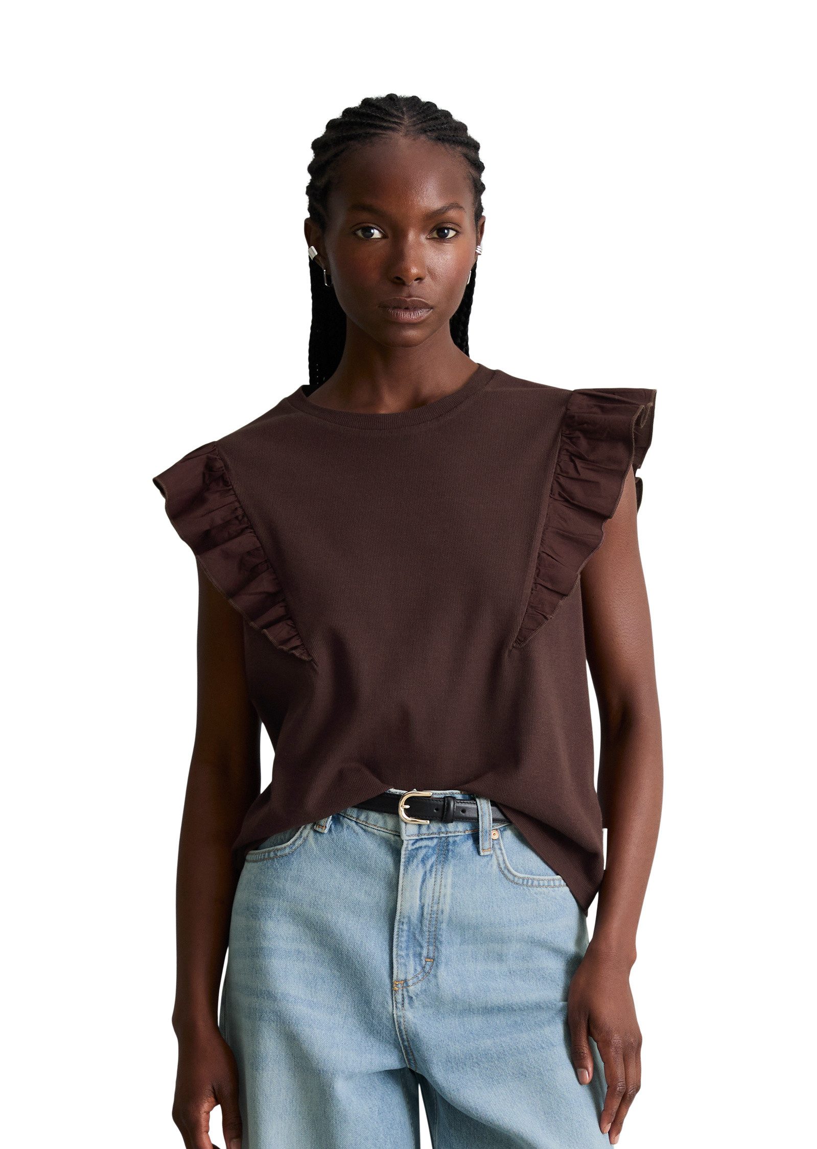 Marc O'Polo DENIM T-Shirt aus weichem Rippjersey