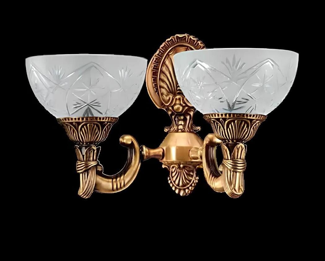 Xlmoebel Wandleuchte Elegante Wandlampe aus Glas und goldfarbenem Metall, Keine Funktionen, Hergestellt in Europa
