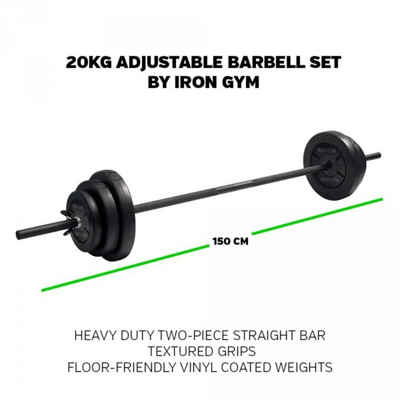 Iron Gym Hantel-Set Einstellbare Langhantel Set 20 kg IRG034