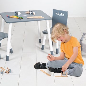 roba® Kindersitzgruppe Kindermöbel Set, (3-tlg), 2 Kinderstühlen & 1 Tisch, Holz, lackiert